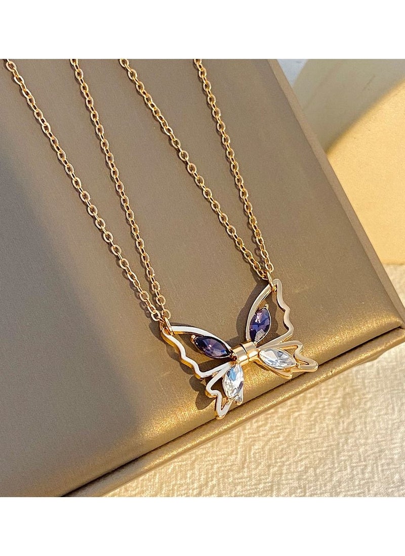 Satinior - Magnetic cutout butterfly necklace set of two - Image 1