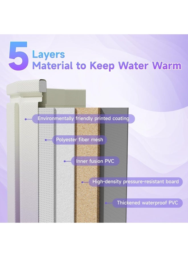 أجريون حوض استحمام محمول، حوض استحمام قابل للطي للبالغين أطفال، حوض علاج سبا منفصل لحمام العائلة لكابينة الدش، نقع سبا ساخن وحوض حمام ثلج 67 * 70سم - Image 3
