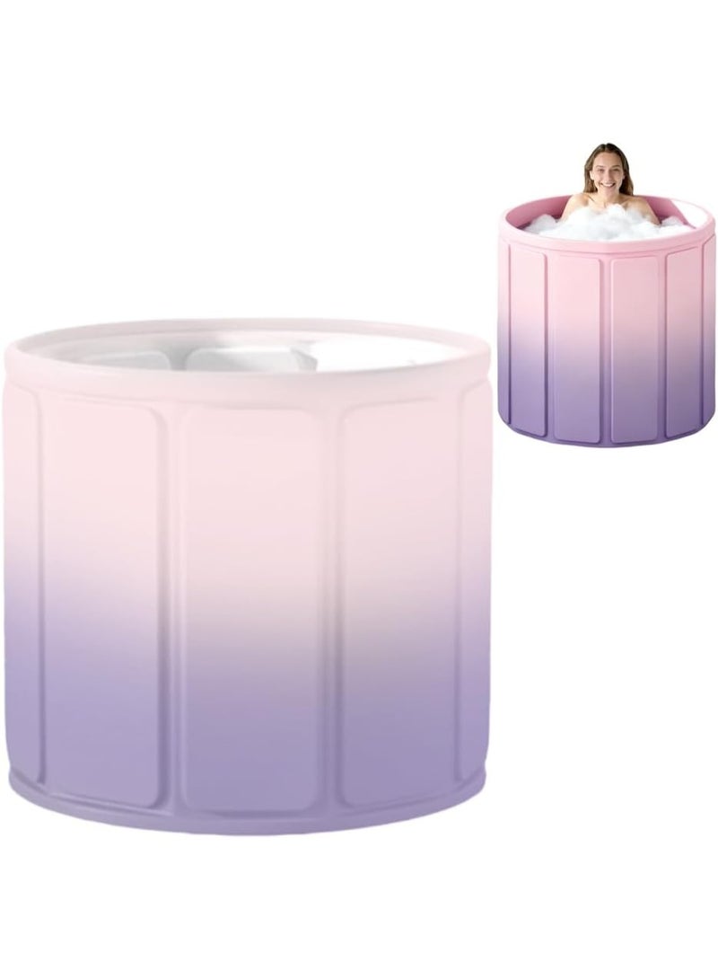 أجريون حوض استحمام محمول، حوض استحمام قابل للطي للبالغين أطفال، حوض علاج سبا منفصل لحمام العائلة لكابينة الدش، نقع سبا ساخن وحوض حمام ثلج 67 * 70سم - Image 1