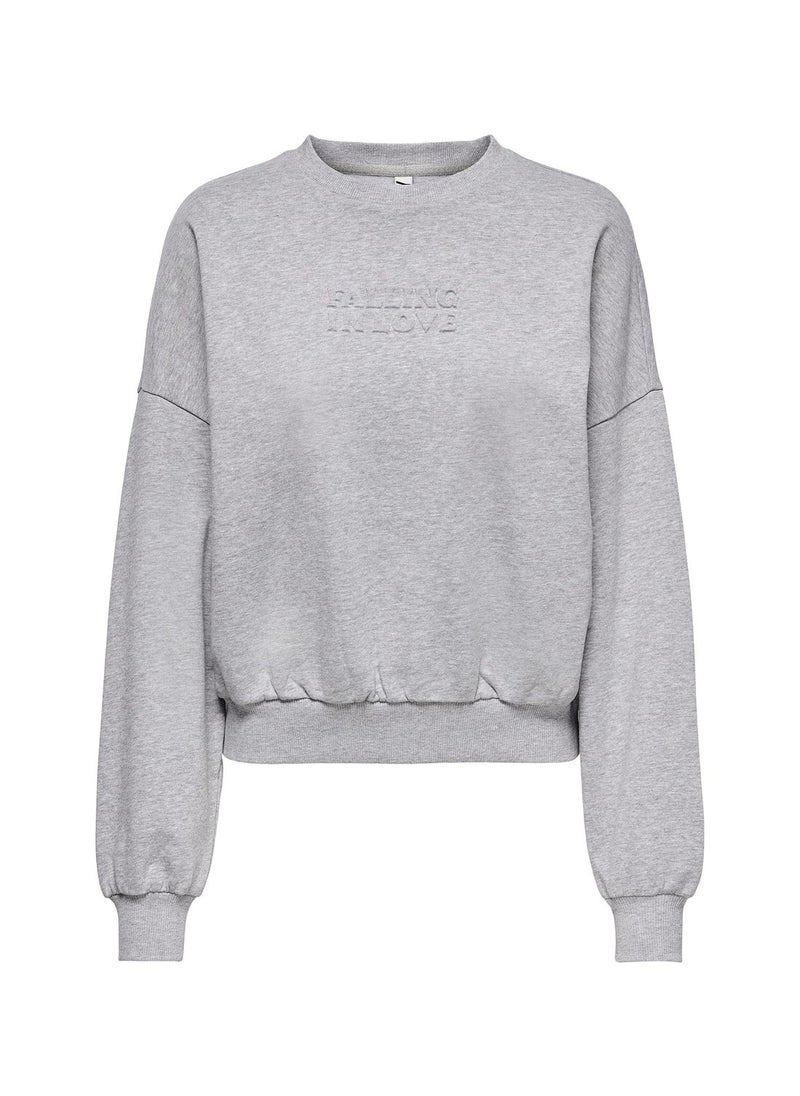 Jacqueline de Yong - Text Knitted Sweatshirt - Image 1