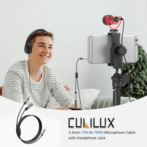 Cubilux 3.5mm TRS to TRRS Microphone Cable, Connect 3-Pole MIC to 4-Pole Combo Jack for Phone, Tablet, Laptop Computer, Not for Camera, 10 Feet - Image 2