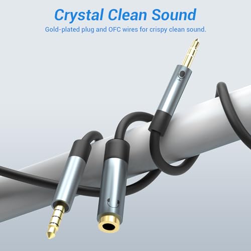 Cubilux 3.5mm TRS to TRRS Microphone Cable, Connect 3-Pole MIC to 4-Pole Combo Jack for Phone, Tablet, Laptop Computer, Not for Camera, 10 Feet - Image 4