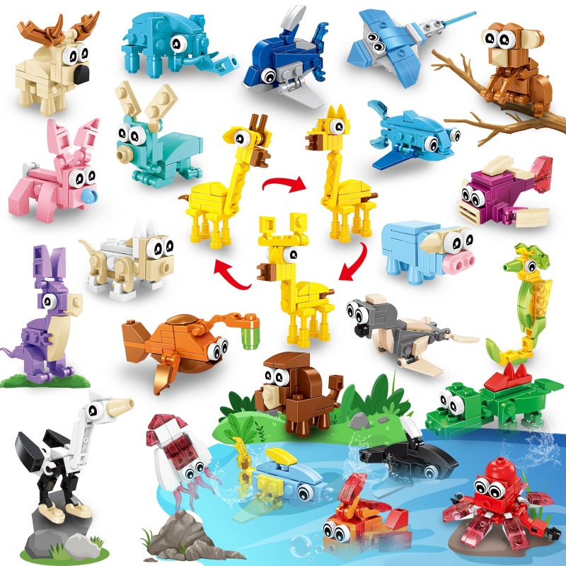 HIGH GODO 24 Pack Party Favors Building Set 72 Kinds of Animals Building Blocks Toys Goodie Bag Stuffers Party Gift Christmas Valentines Easter Birthday Gift for Teens Adults Ages 14 - Image 3