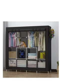ALMUFARREJ Fabric Wardrobe Organizer Black 150x175x45 CM  - Image 3