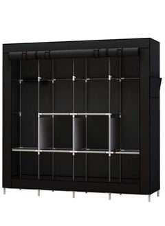 ALMUFARREJ Fabric Wardrobe Organizer Black 150x175x45 CM  - Image 2