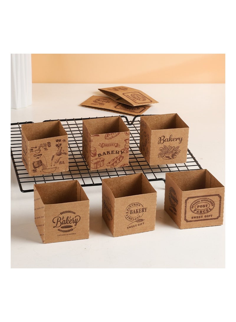 SOLARAE 60 Pcs Kraft Paper Square Cupcake Liners, Disposable Craft Baking Cups Muffin Liner, Brown Cupcake Wrappers Heavy Duty Greaseproof for Bakery, Wedding, Birthday Party Decorations - Image 5