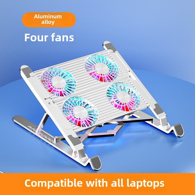 Loquat 2022 Bestseller Laptop Stand Cooler Foldable Notebook Cooling Fan Four fan Model (aluminum alloy)