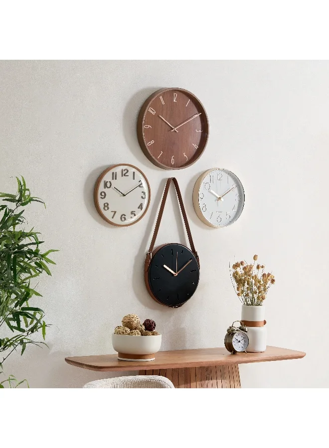 Home Box Mido Metal Creative Clock with Leather Strap - 31x5.5x31cm