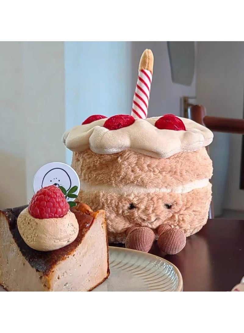 general 16cm Decorative Birthday Cake Plush Toy, cartoon stuffed animal character plush toys pillow toys, super cute party favours, birthday gifts for friends fans and family members - Image 3