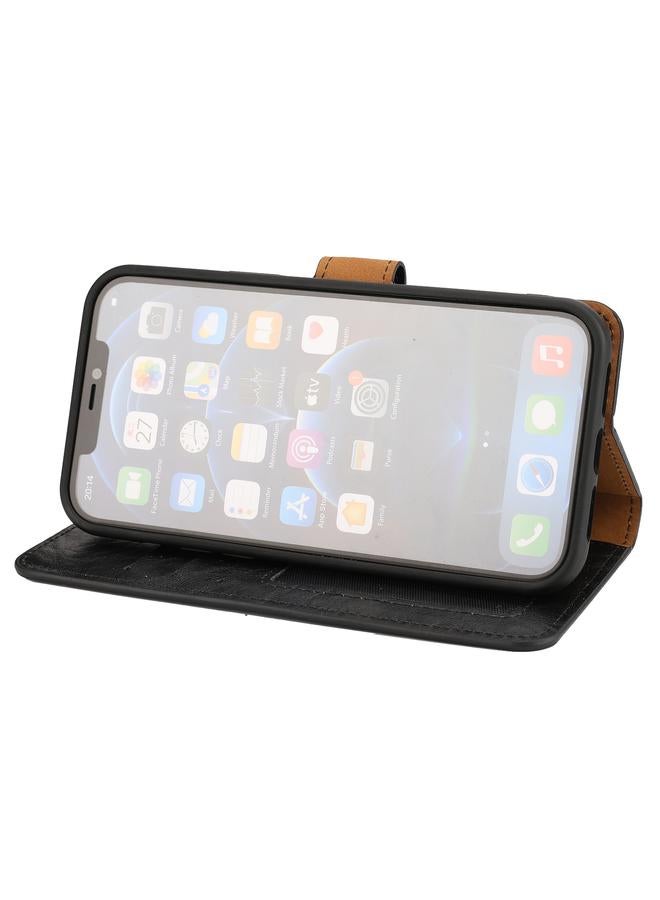 اس-توب جراب لهاتف iPhone 15 Crazy Horse Texture قابل للفصل والطي أفقيًا من مادة البولي يوريثان - Image 5