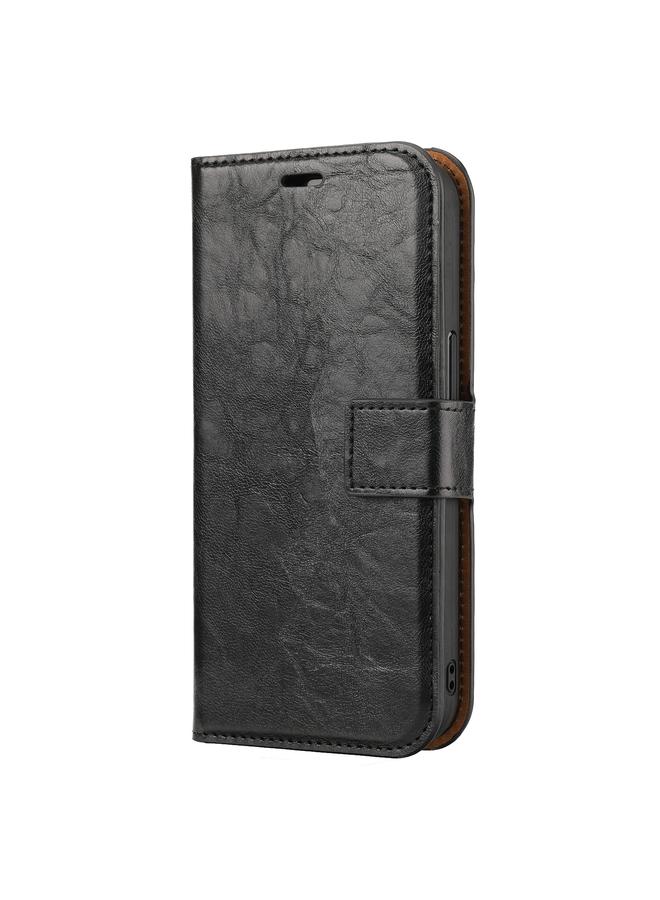 اس-توب جراب لهاتف iPhone 15 Crazy Horse Texture قابل للفصل والطي أفقيًا من مادة البولي يوريثان - Image 2