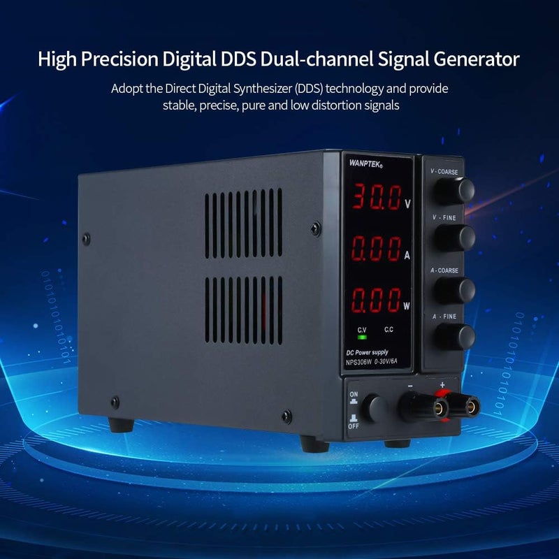 NPS306W 0-30V 0-6A Switching DC Power Supply 3 Digits Display LED High Precision Adjustable Mini Power Supply AC 115V/230V 50/60Hz Voltage & Current Regulated Dual Output - Image 2