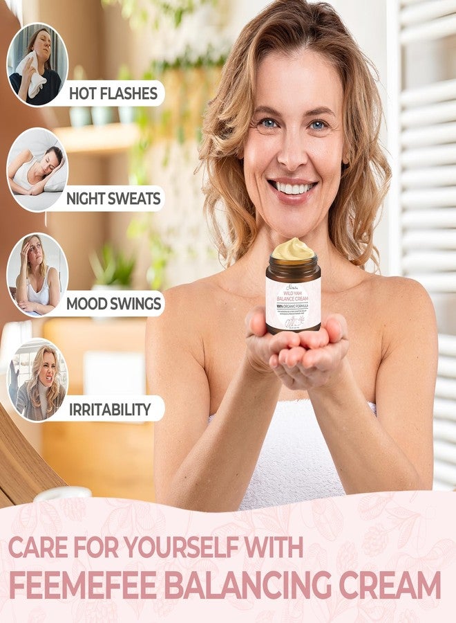 FeeMeFee Wild Yam Cream 2oz, Organic Balancing Cream for Women, Deep Nourishment and Hydration, Made With Wild Yam Root, Chaste Tree Berry and Red Clover - Image 2
