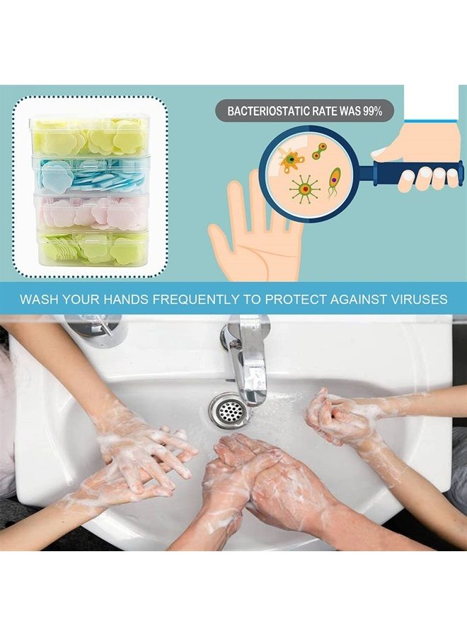 FERCAISH 400 Petal Soap Sheets, Portable and Dissolvable Soap Paper Sheets for Hand Washing and Cleaning, Perfect for Children and Adults on Outdoor Travel and Camping Hiking(4 Box Set) - Image 4