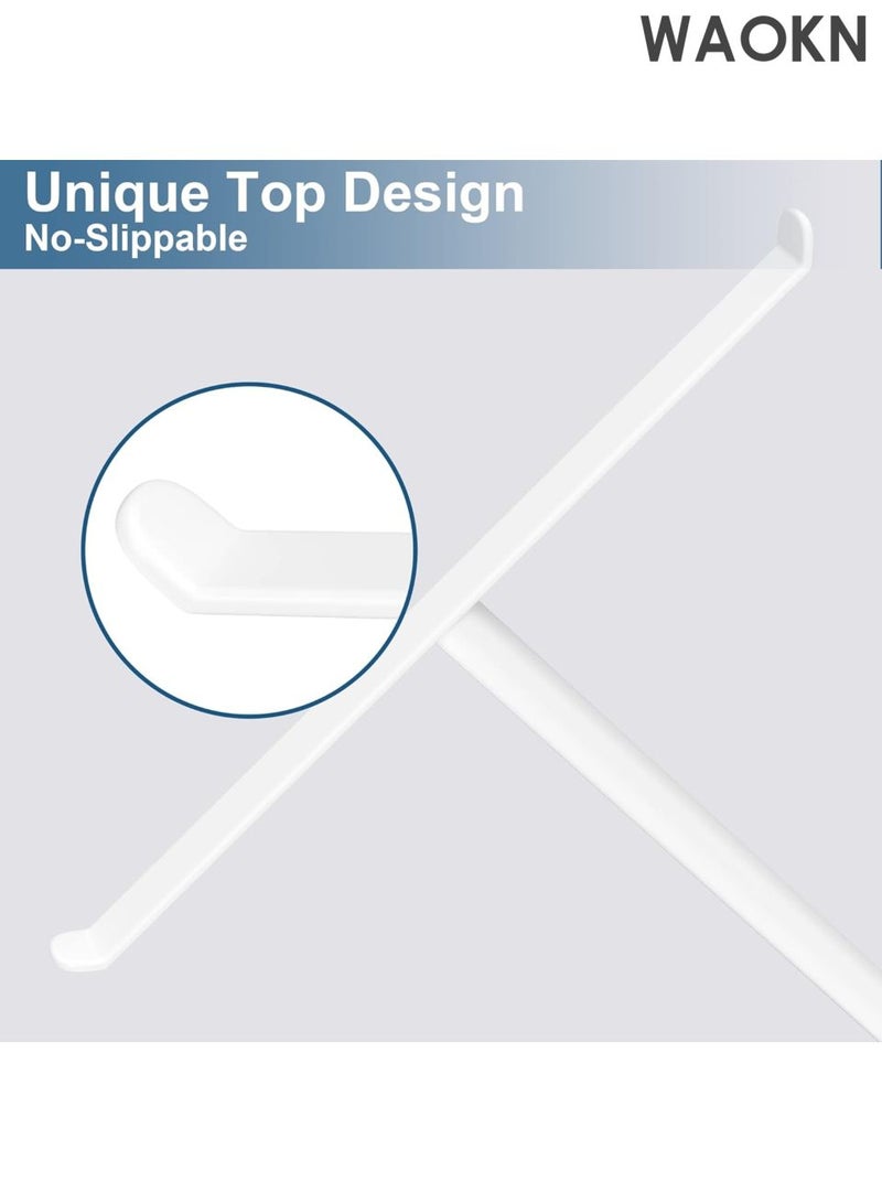 دبليو أيه أو كي أن رف مناشف من الفولاذ المقاوم للصدأ على شكل حرف T - منظم 2 في 1 مثبت على الحائط وسطح الطاولة، ملحقات حمام مقاومة للماء مع حامل عصابة رأس، حل تخزين مطبخ موفر للمساحة، تصميم عصري مقاوم للصدأ (أبيض) - Image 5