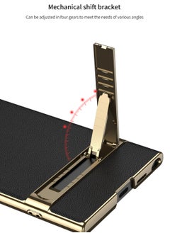 General Skin-Friendly Leather Phone Case for Samsung Galaxy S24/S24 Plus/S24 Ultra, Creative Electroplated Stand 2-in-1 Protective Case  - Image 4