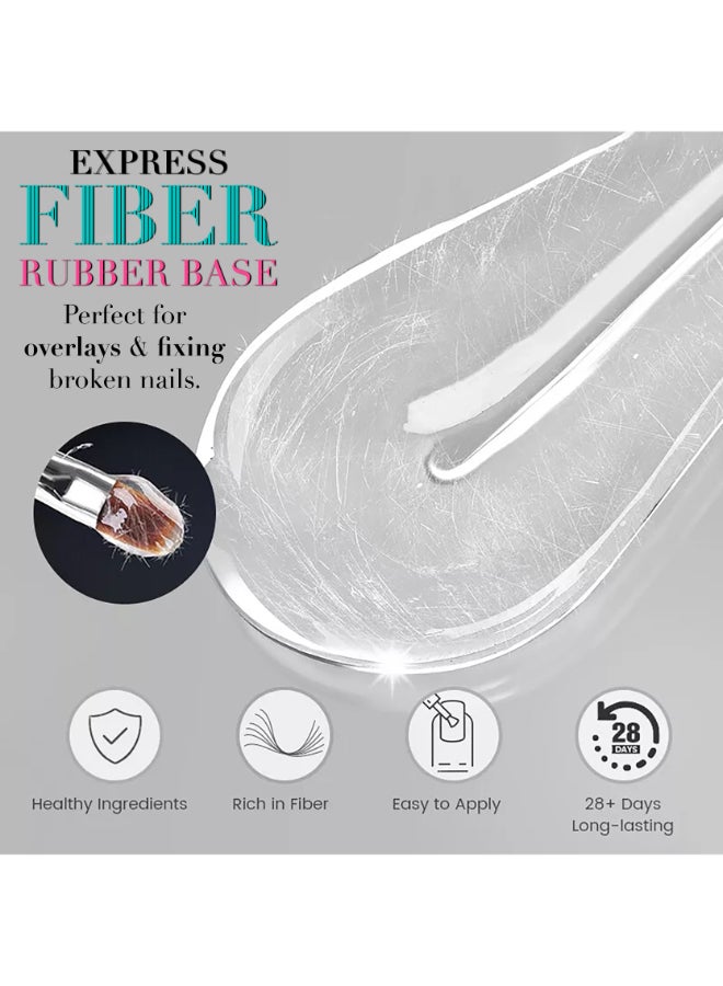 brunson Express Fiber Rubber Base Gel 20Ml Quick Dry Uv Led Curing Clear Soak Off Gel For Nail Repair Extensions And Overlays Strengthening Formula With Vitamins Frb01 - Image 2