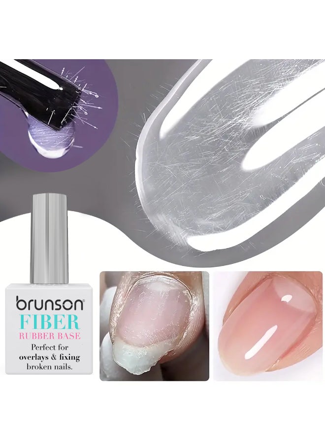 brunson Express Fiber Rubber Base Gel 20Ml Quick Dry Uv Led Curing Clear Soak Off Gel For Nail Repair Extensions And Overlays Strengthening Formula With Vitamins Frb01 - Image 4