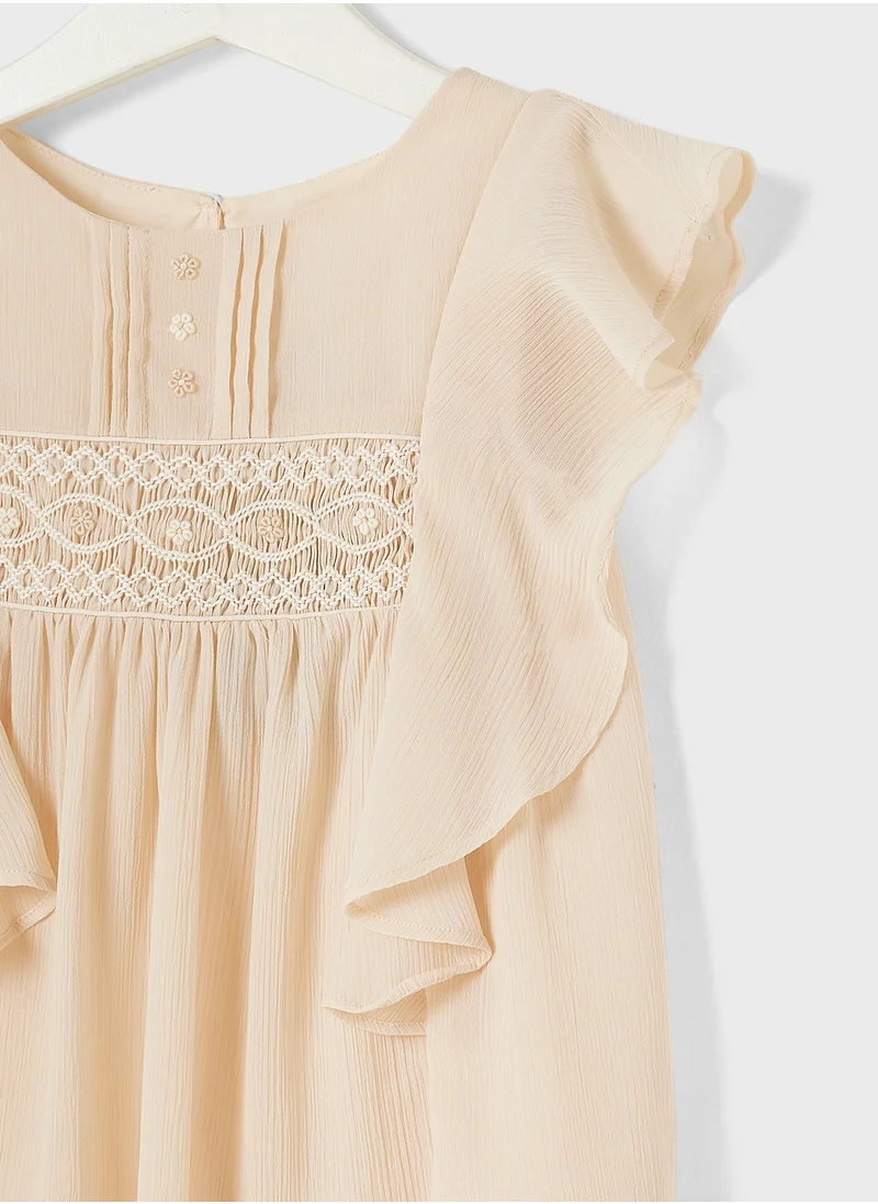 ريبلز مع نمشي GIRLS HAND EMBROIDERED DRESS
