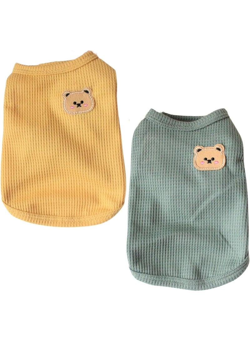 Cotton Dog Shirt, Summer Lightweight Pet T-Shirts, Soft Breathable Stretchy Cats Dogs Tee Shirt, Sleeveless Vest Dog Apparel, for Medium Small Dog Clothes - Image 1