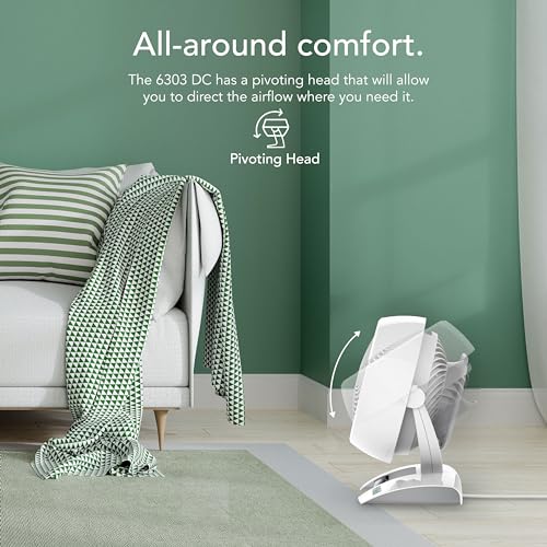 Vornado مروحة Vornado 6303DC الذكية للطاقة بحجم متوسط مع تحكم في السرعة المتغيرة، بيضاء - Image 4