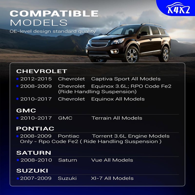 X4XZ رابط نهاية شريط الاستقرار الأمامي من سبائك الزنك والنيكل لشيفروليه إكوينوكس كابتيفا سبورت 2008-2017 / GMC تيرين / بونتياك تورنت / ساترن فيو / سوزوكي XL-7 K750188 K750189 - Image 2