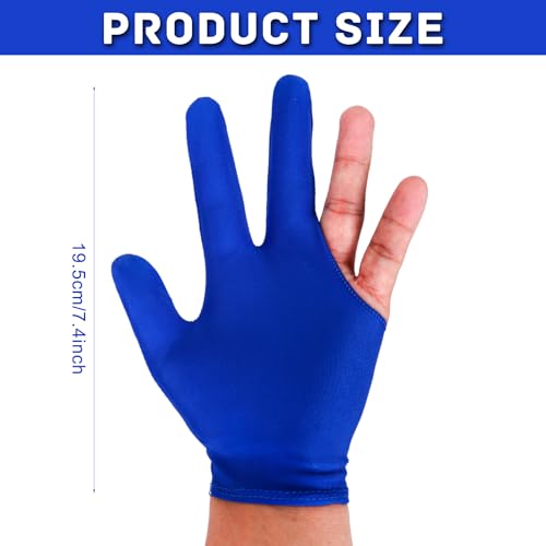 Aruicheng Billiards Glove 2 Pcs Three Finger Pool Glove Universal Cue Sports Gloves Breathable Elastic Billiard Glove for Women or Men Left and Right Hand - Image 2