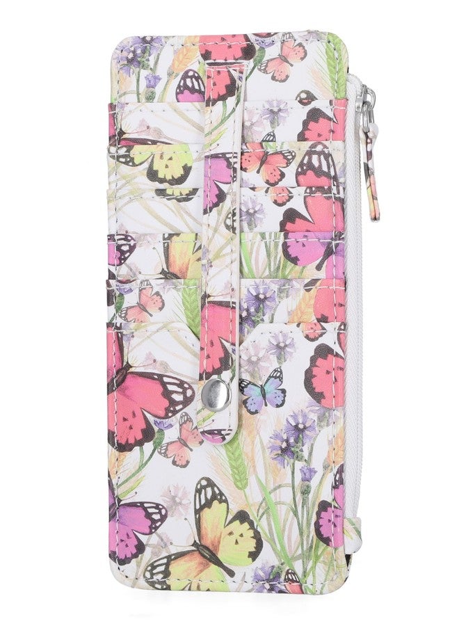 Mundi Slim Organizer Wallet for Women Multi Credit Card Holder Case with Zipper Pocket and ID Window Long Compact Small Ladies Wallet in Butterfly - Image 1