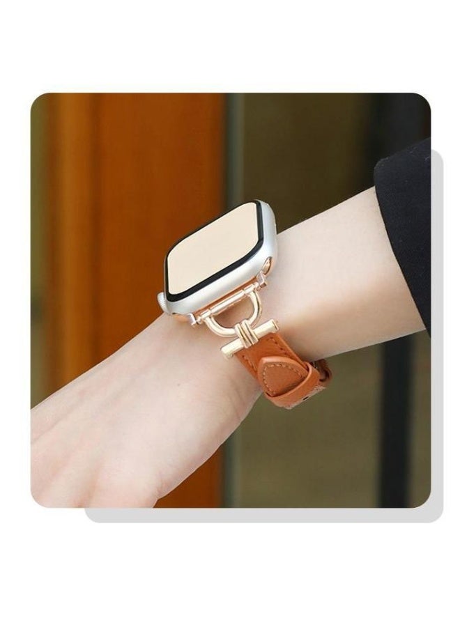 حزام ساعة أبل جلدي بمشبك فراشة، مناسب لساعة مقاس ٣٨ مم و٤٠ مم و٤١ مم - Image 5