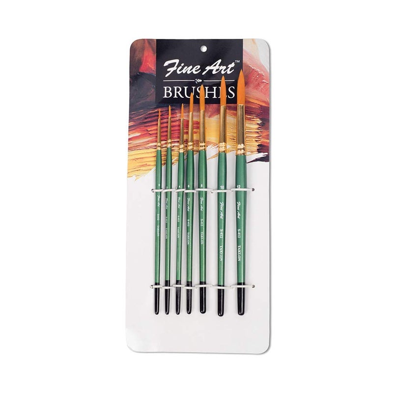 Fine Art Pidilite Fevicryl Fine Art Synthetic Taklon Round Brush Set of 7, Paint Brush Set for Painting with Acrylic, Watercolours, Oil Colours, (Size: 0,2,4,6,8,10,12) - Image 1
