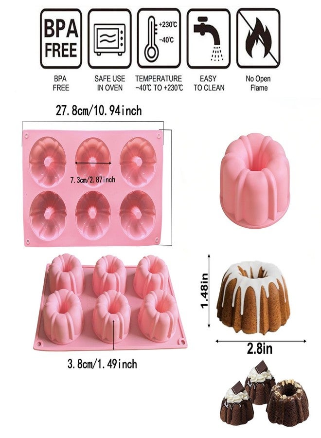Annewbin 3-Piece Mini Baking Cake Pan Set, Nonstick Silicone Fluted Baking Molds for Cakes & Muffins (Set of 3 Colors) - Image 2
