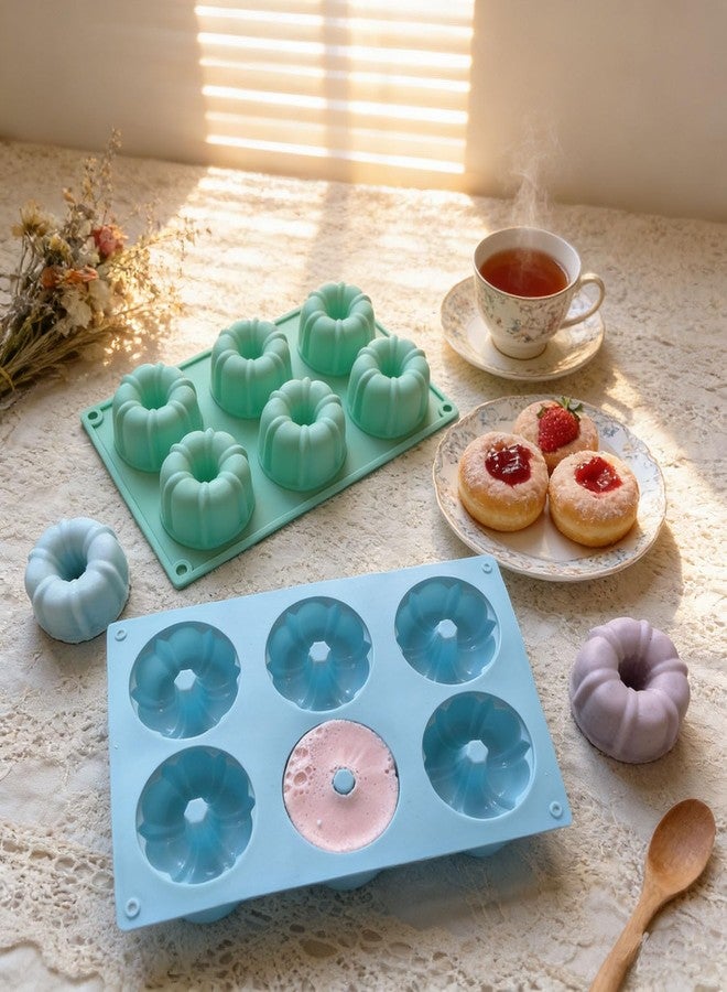 Annewbin 3-Piece Mini Baking Cake Pan Set, Nonstick Silicone Fluted Baking Molds for Cakes & Muffins (Set of 3 Colors) - Image 3