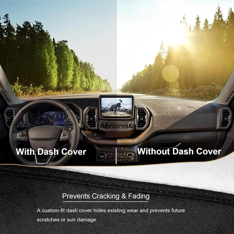 Rilsen Dashboard Cover Mat Custom Fit for 2019-2022 2023 2024 Dodge Ram 1500 2500 3500 Dash Cover Nonslip Dash Mat Protector Sunshade No Glare Black - Image 4