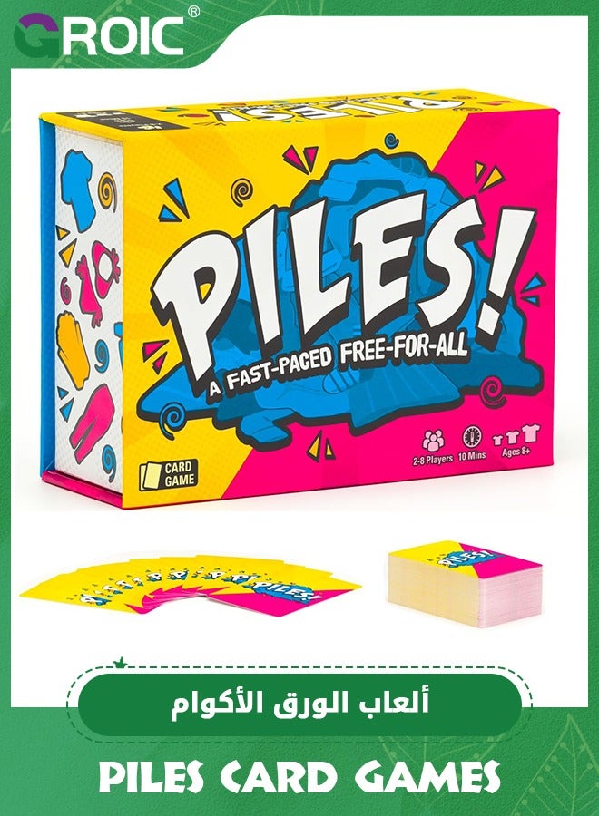 GROIC Piles Fast Card Game for 2 to 8 People, Fast Collecting Game, Reaction Game for Adults and Children Ages 8 and Up, Travel & Memory Game, Party Games - Image 1