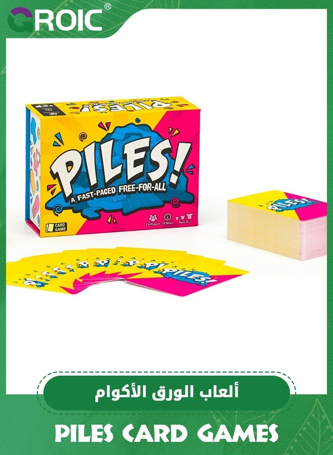 GROIC Piles Fast Card Game for 2 to 8 People, Fast Collecting Game, Reaction Game for Adults and Children Ages 8 and Up, Travel & Memory Game, Party Games - Image 4