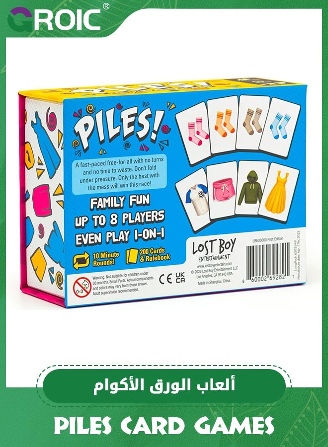 GROIC Piles Fast Card Game for 2 to 8 People, Fast Collecting Game, Reaction Game for Adults and Children Ages 8 and Up, Travel & Memory Game, Party Games - Image 2