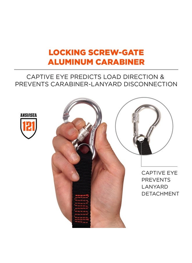 إرغوداين حبل تثبيت للأدوات من Ergodyne Squids 3105 مع حلقة تثبيت من الألومنيوم بمسامير، سعة وزن للأدوات 15 رطلاً، أسود - Image 5