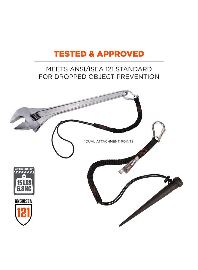 إرغوداين حبل تثبيت للأدوات من Ergodyne Squids 3105 مع حلقة تثبيت من الألومنيوم بمسامير، سعة وزن للأدوات 15 رطلاً، أسود - Image 3