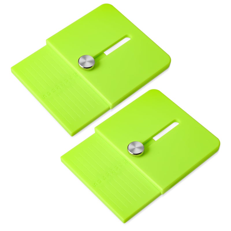 FOSHIO Green Edge Wrap Cutting Template Tool, 2 Pack Precise Measurement Adjustable Edge (5-35mm) Straight Line Cutting Guide for Furniture, Vinyl & Wallpaper Wrapping - Image 1
