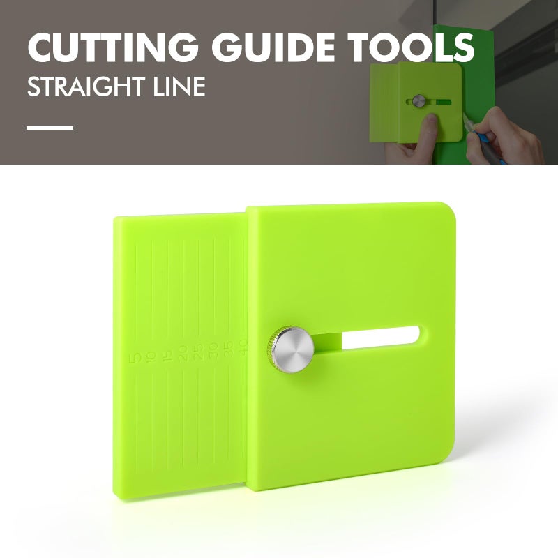 FOSHIO Green Edge Wrap Cutting Template Tool, 2 Pack Precise Measurement Adjustable Edge (5-35mm) Straight Line Cutting Guide for Furniture, Vinyl & Wallpaper Wrapping - Image 5