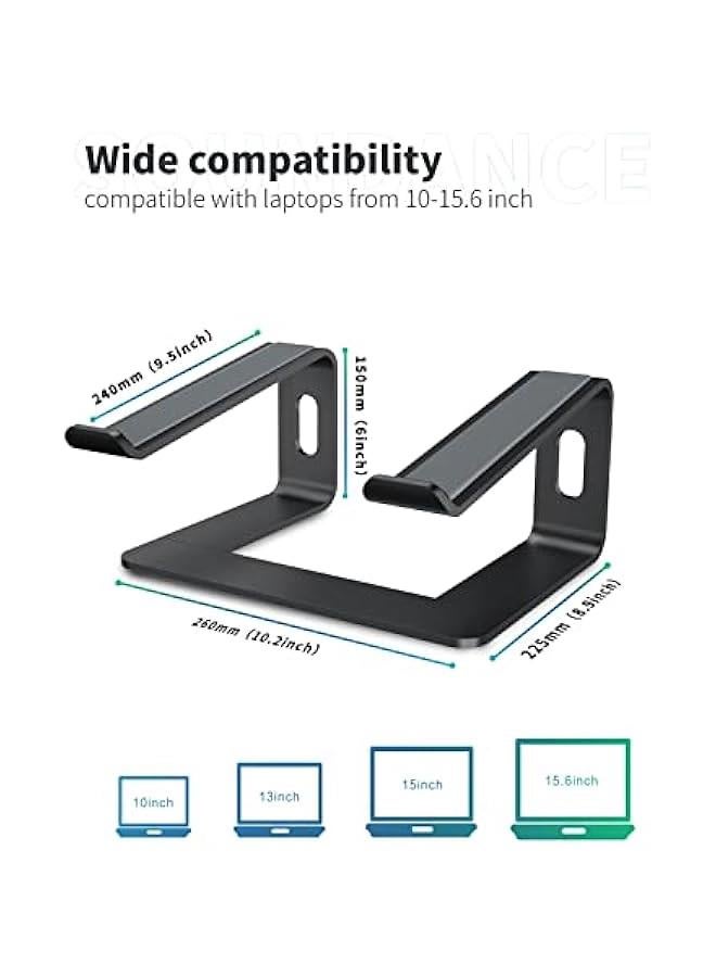 Laptop Stand,   Laptop Holder, Ergonomic Foldable Computer Stand for MacBook & Laptops Up to 17 inch - Image 2