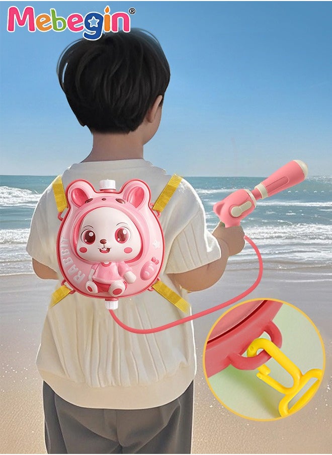 MEBEGIN Kids Backpack Water Gun with 6-8 Meters Range, Water Blaster and Backpack with A Capacity of 2000ml and Adjustable Straps for Comfort and Control, Super Water Pistol, Fun Beach Toy  - Image 3