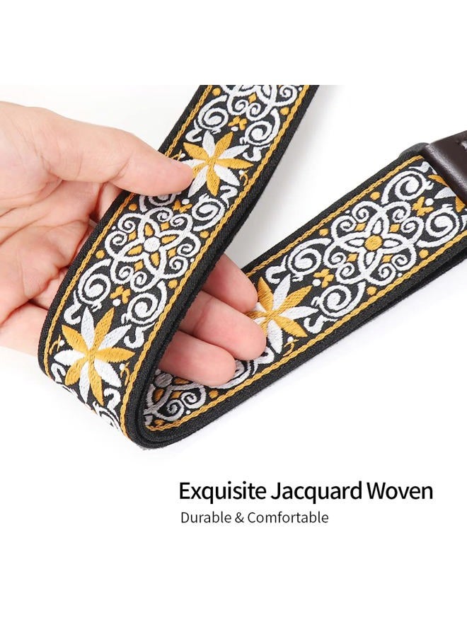 EYESHOT Ukulele Strap No Drill, Adjustable Double J Hook Clip on Uke Shoulder Strap, Hawaiian Jacquard Kind Style Hands Free Ukelele Strap, Easy to Use and Fit Most Standard Uke Sizes - Image 4