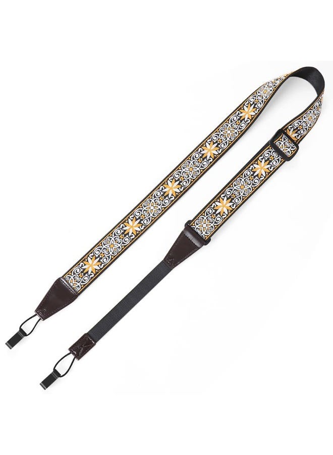 EYESHOT Ukulele Strap No Drill, Adjustable Double J Hook Clip on Uke Shoulder Strap, Hawaiian Jacquard Kind Style Hands Free Ukelele Strap, Easy to Use and Fit Most Standard Uke Sizes - Image 1