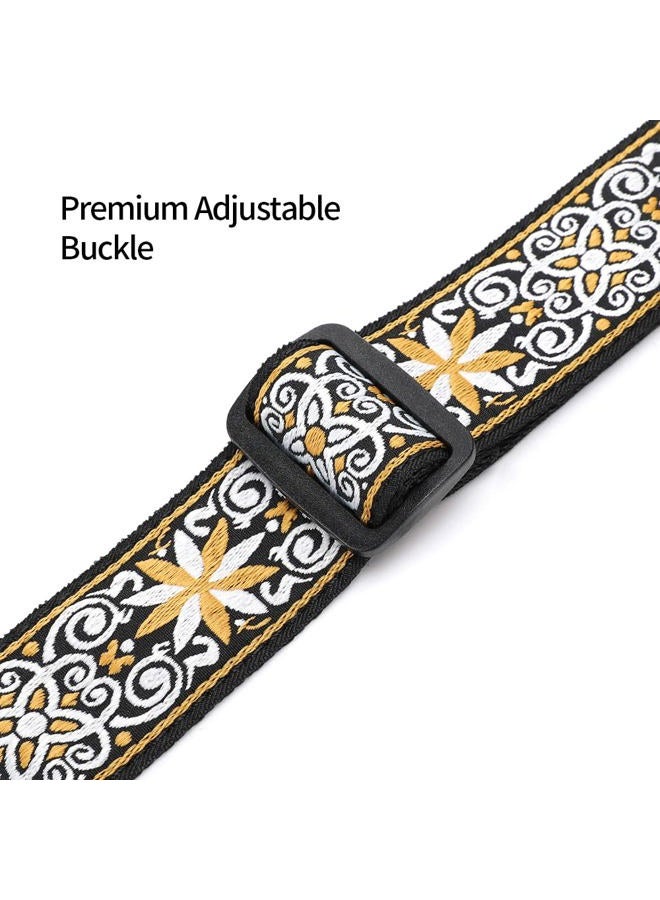 EYESHOT Ukulele Strap No Drill, Adjustable Double J Hook Clip on Uke Shoulder Strap, Hawaiian Jacquard Kind Style Hands Free Ukelele Strap, Easy to Use and Fit Most Standard Uke Sizes - Image 5