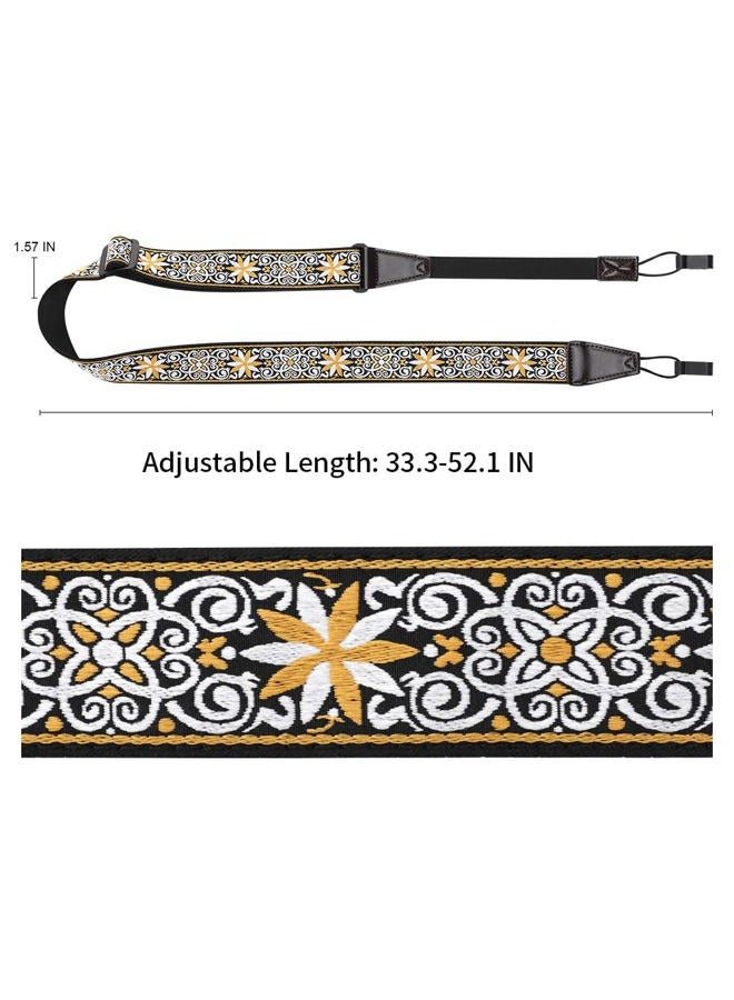 EYESHOT Ukulele Strap No Drill, Adjustable Double J Hook Clip on Uke Shoulder Strap, Hawaiian Jacquard Kind Style Hands Free Ukelele Strap, Easy to Use and Fit Most Standard Uke Sizes - Image 3
