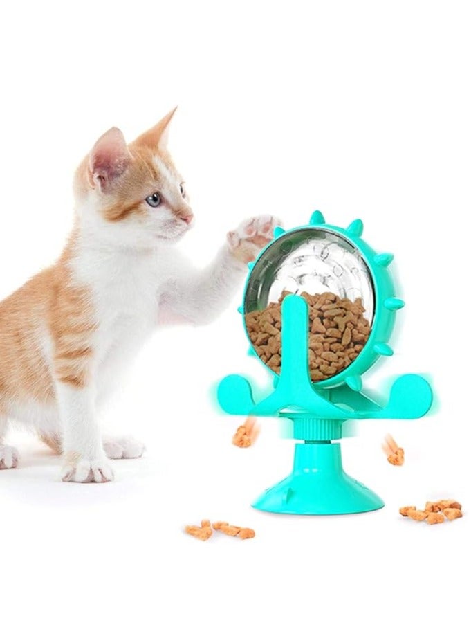 عام موزع طعام تلقائي للقطط، لعبة تفاعلية صغيرة لتوزيع الطعام للقطط، مغذي للقطط، لعبة قطط، لعبة دجاجة وفرحة صغيرة، موزع لعب تعليمي للطعام للحيوانات الأليفة - Image 1