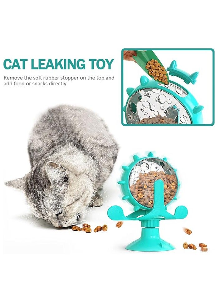 عام موزع طعام تلقائي للقطط، لعبة تفاعلية صغيرة لتوزيع الطعام للقطط، مغذي للقطط، لعبة قطط، لعبة دجاجة وفرحة صغيرة، موزع لعب تعليمي للطعام للحيوانات الأليفة - Image 3