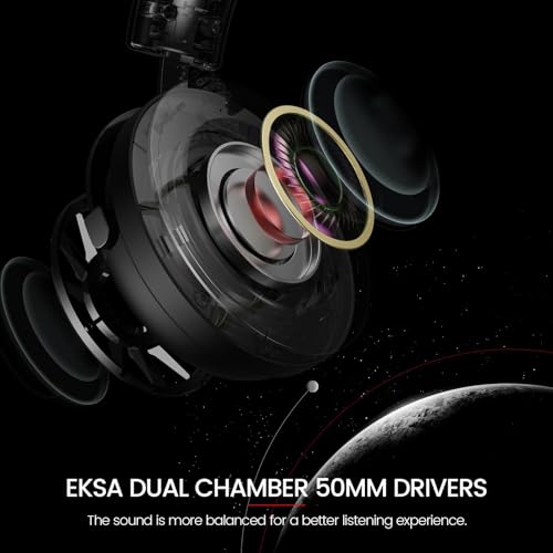EKSA Gaming Headset with Microphone for PS5 PS4 PC Switch, Over-Ear Headphones with Detachable Noise Cancelling Mic, 50 mm Drivers,3D Stereo Surround Sound, Wired Gaming Headphones-Gift - Image 3