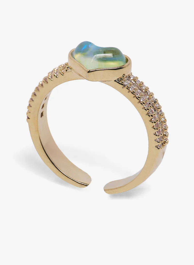 ELLA Heart Shape Diamonte Embellished Ring